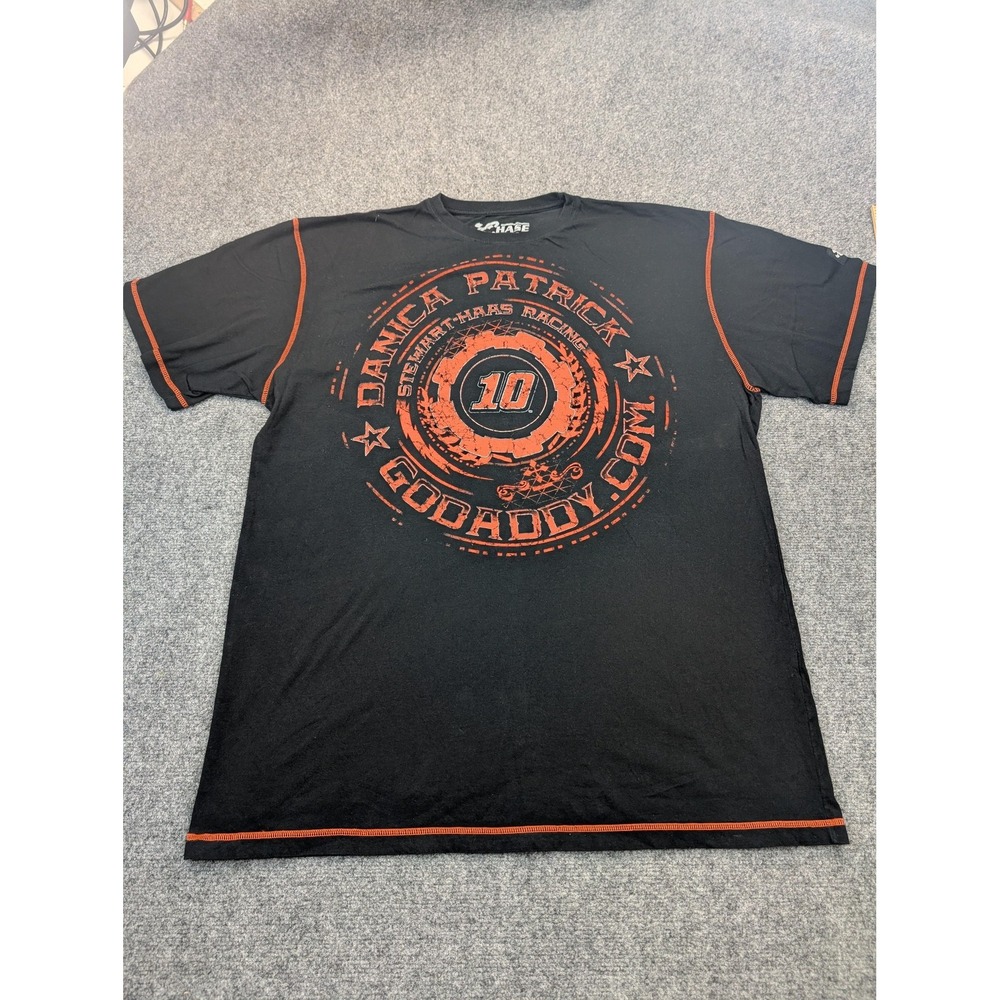 Danica Patrick Shirt Mens 2XL Black NASCAR Racing Stewart-Haas GoDaddy 10 Orange